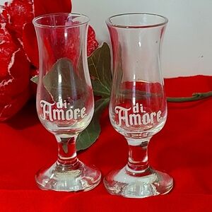 Di Amore Liquer Cordial Shot Glass Stemmed Set Of 2